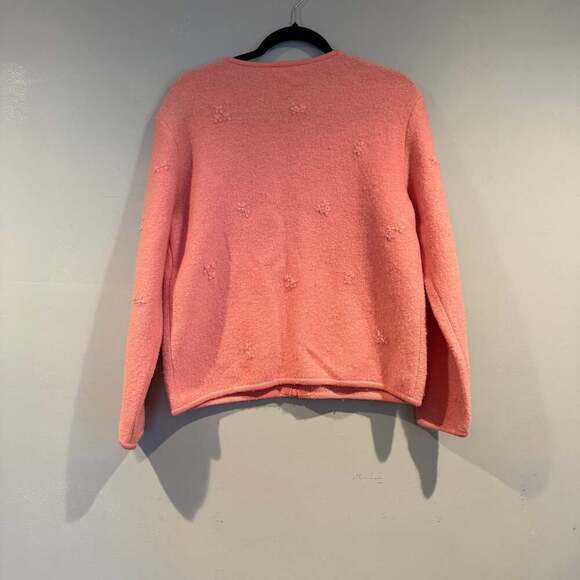 Vintage Talbots 100% Wool Cardigan Sweater – Pink Embroidered - Picture 4 of 4